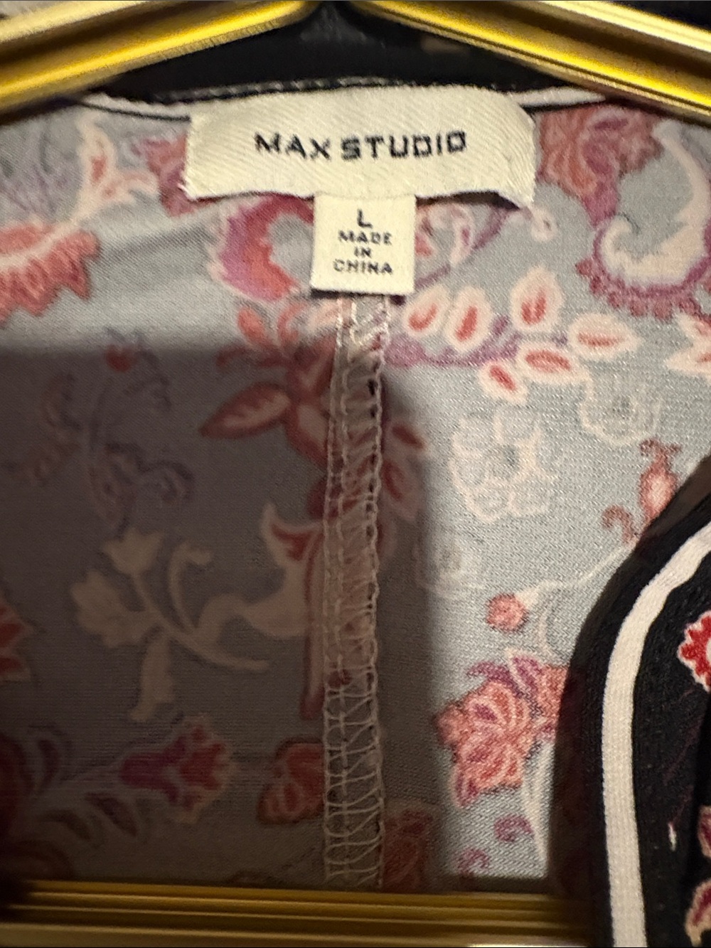 Max Studio Floral Print Dress in Black and Dusty Rose - Picture 2 of 3